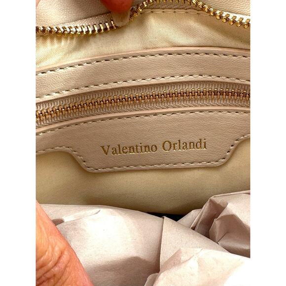 Valentino Orlandi NWT Bone Quilted Vegan Leather Cross Body Handbag Purse $278 - Picture 6 of 14